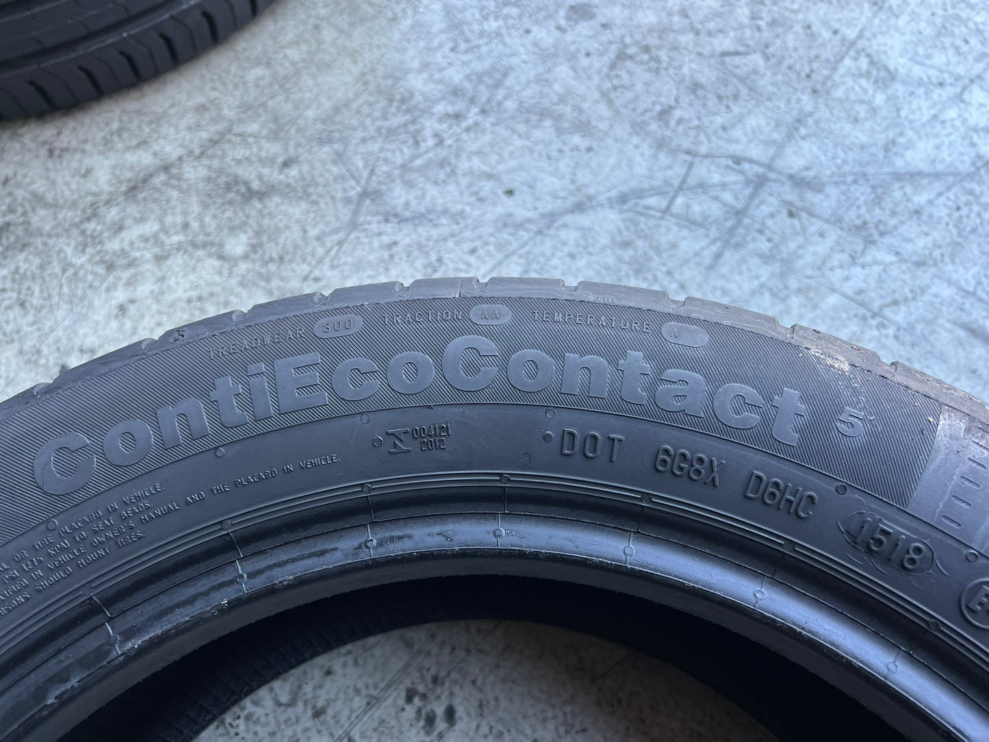 Usato: 4 Gomme 185/55R15 82H Continental estive 85% residui