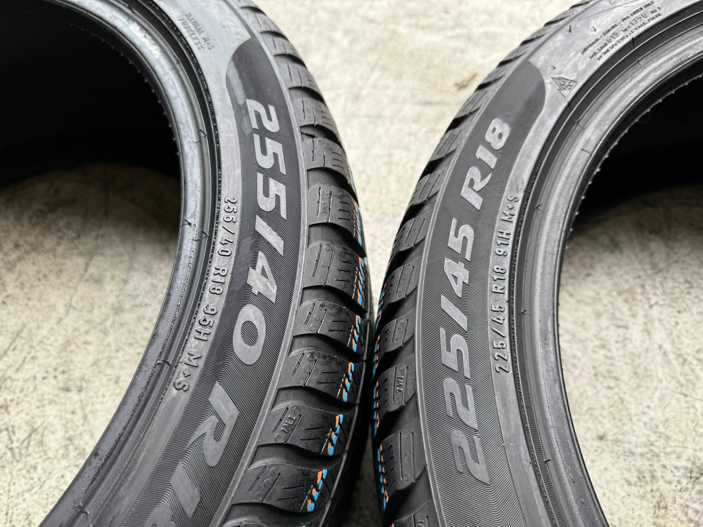 Usato: 4 Gomme 255/40R18 95H e 225/45r18 91H Pirelli invernali Runflat 70-75% residui